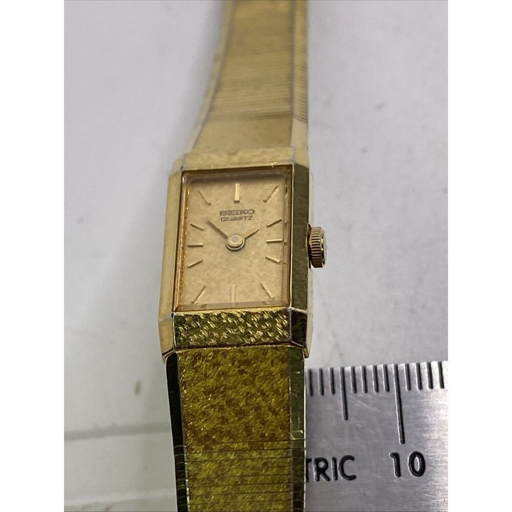 Vintage Womens Seiko Gold Tone Watch New Battery - Picture 7 of 7